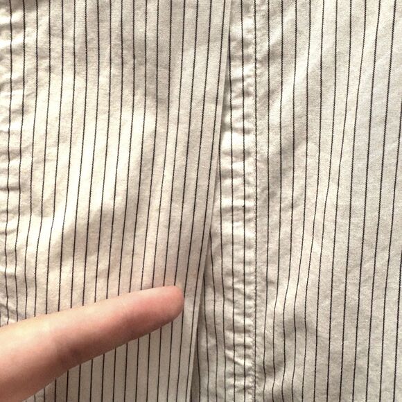 Madewell Oxford Panel Split Back Tee Shirt‎ Navy Blue Pinstripe Size Large - Picture 3 of 5